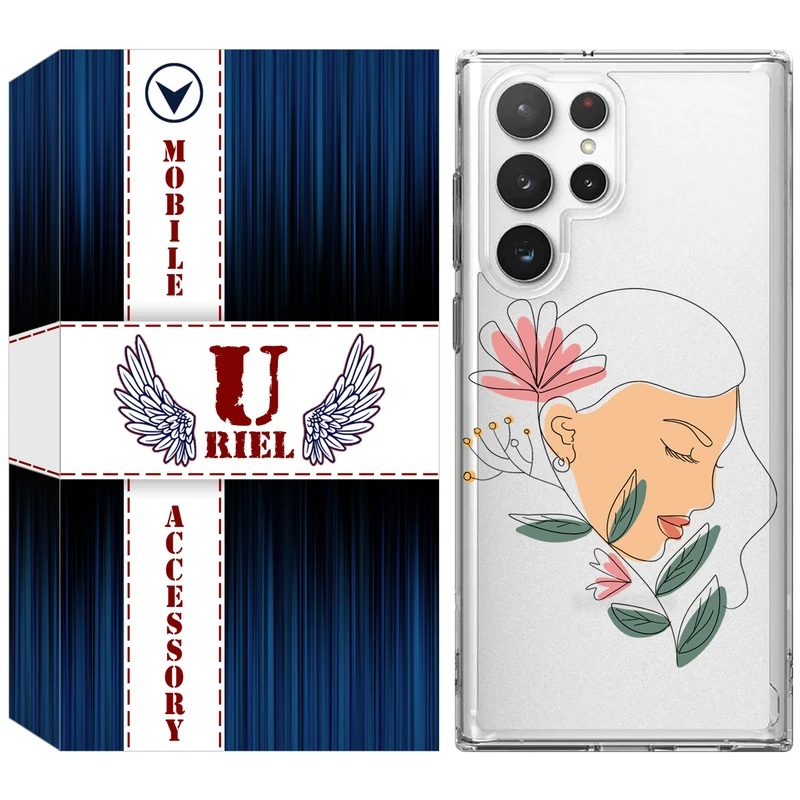 کاور یوریل مدل Clear کد 53 طرح صورت زن مناسب برای گوشی موبایل سامسونگ Galaxy S22 Ultra