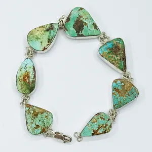 دستبند نقره زنانه سلین کالا مدل فیروزه نیشابور ce-As1