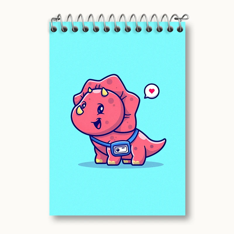 دفتر یادداشت 50 برگ خندالو طرح دایناسور کیوت کد N5174