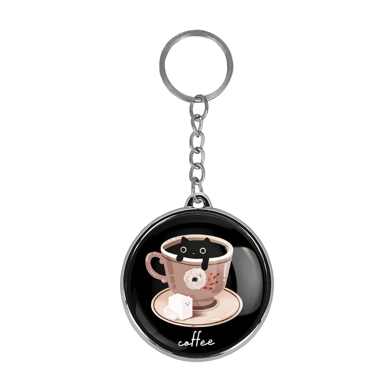 جاکلیدی خندالو طرح کافی شاپ قهوه مدل دوطرفه کد 2751427515