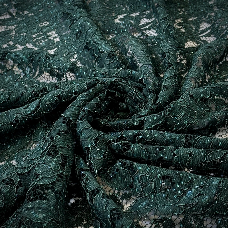 پارچه لباس عرض 1.5 متر مدل G001 رنگ سبز تیره