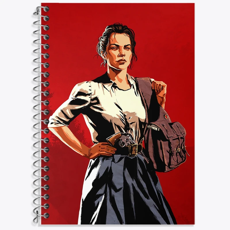 دفتر زبان 50 برگ خندالو مدل دو خط طرح بازی رد دد (Read dead) کد F734