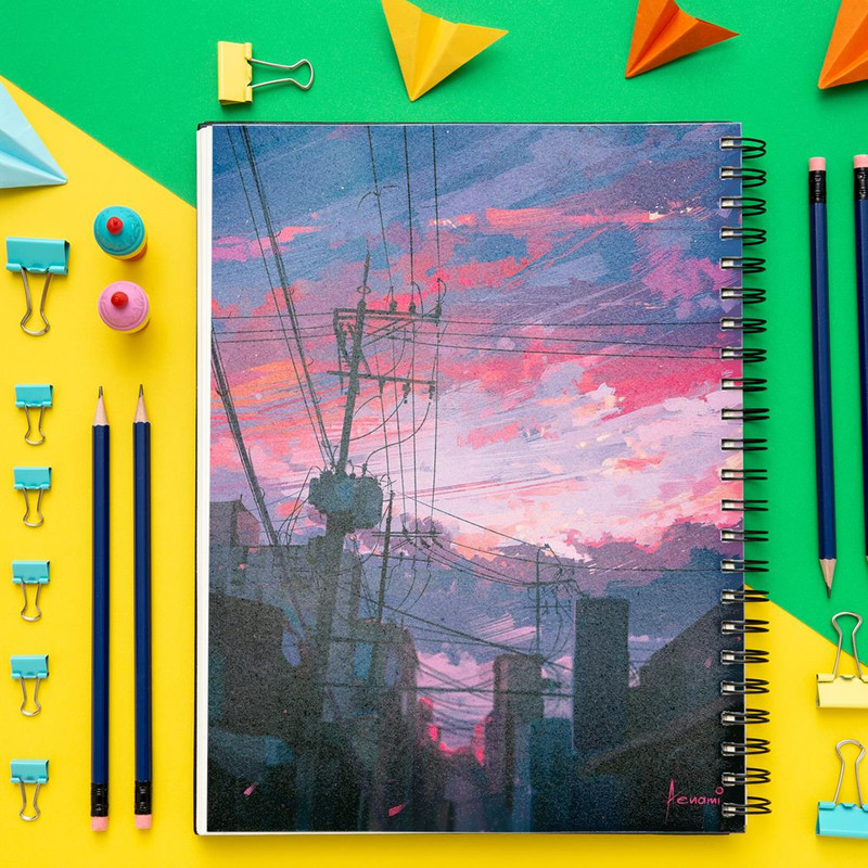 دفتر نقاشی 50 برگ باژیکان طرح انیمه پنتون 90s کد 20100997 به همراه فتوکارت مجموعه 24 عددی