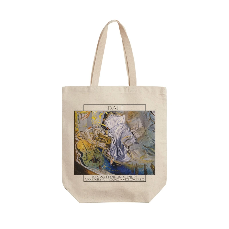 ساک خرید ترمه طراحان ایده مدل تخت و دو میز کناری از دالی کد art0711 - L