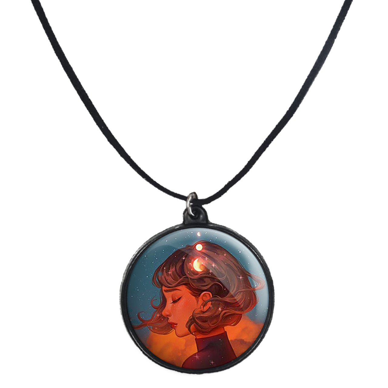 گردنبند پرمانه طرح دخترونه کد pmb.2444 مدل دو طرفه