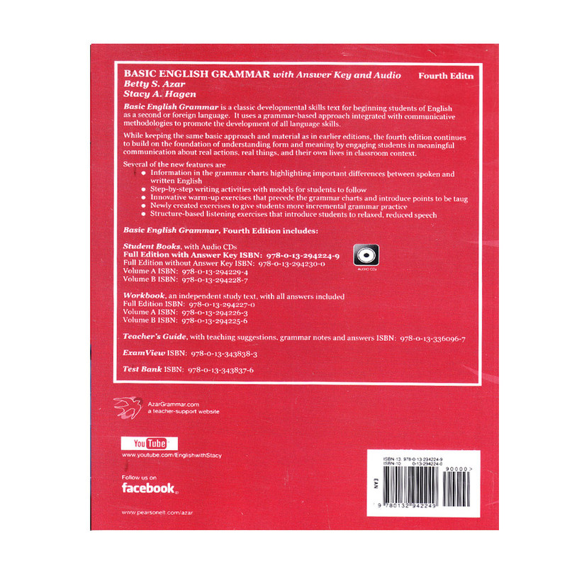 کتاب Basic English Grammar Fourth Edition اثر Betty S. Azar And Stacy A. Hagen انتشارات الوندپویان کتاب Basic English Grammar Fourth Edition اثر Betty S. Azar And Stacy A. Hagen انتشارات الوندپویان