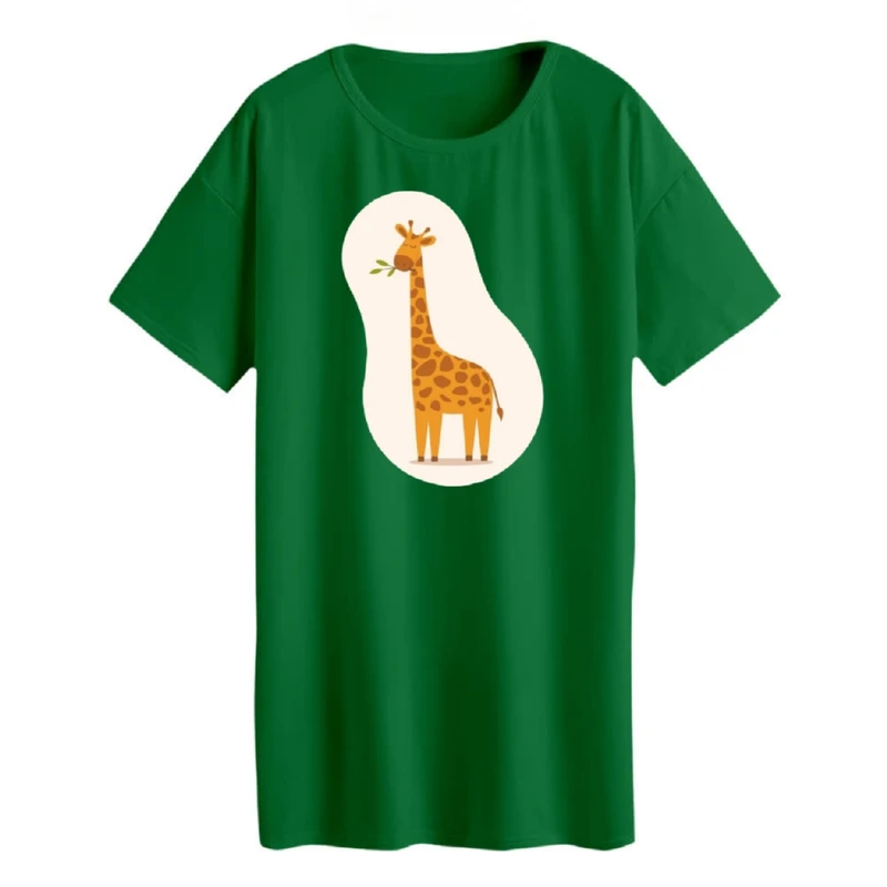 تی شرت لانگ زنانه مدل  زرافه کد 2