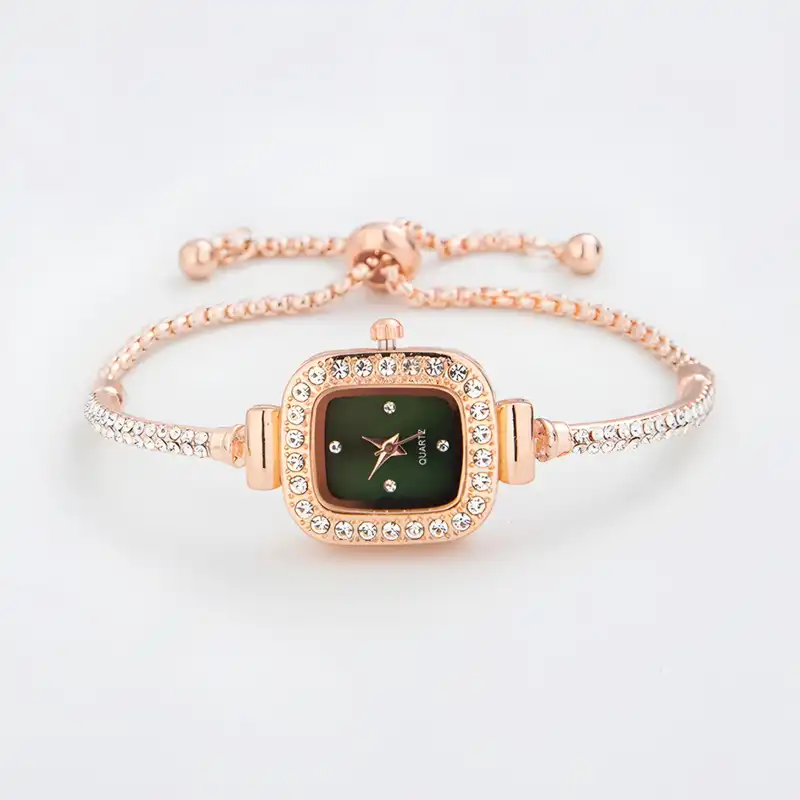 ساعت مچی عقربه ای زنانه مدل دور نگین بند کراواتی کد 4