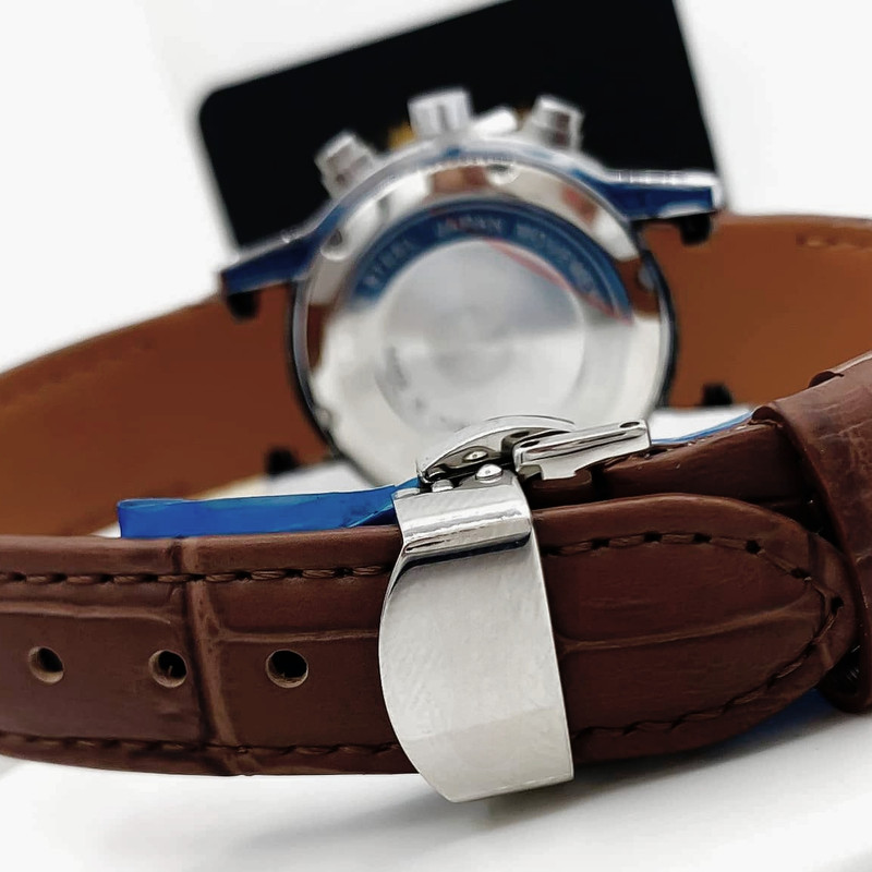 ساعت مچی عقربه‌ای کوارتز مردانه مدل تک موتوره بند چرم کد 1.1