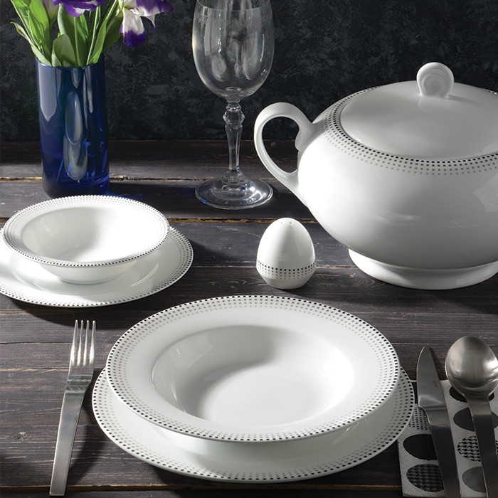 سرویس غذاخوری 28 پارچه چینی زرین ایران مدل مون بلان درجه یک