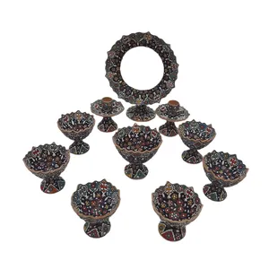  مجموعه ظروف هفت سین 10 پارچه مدل میناکاری کد 5061