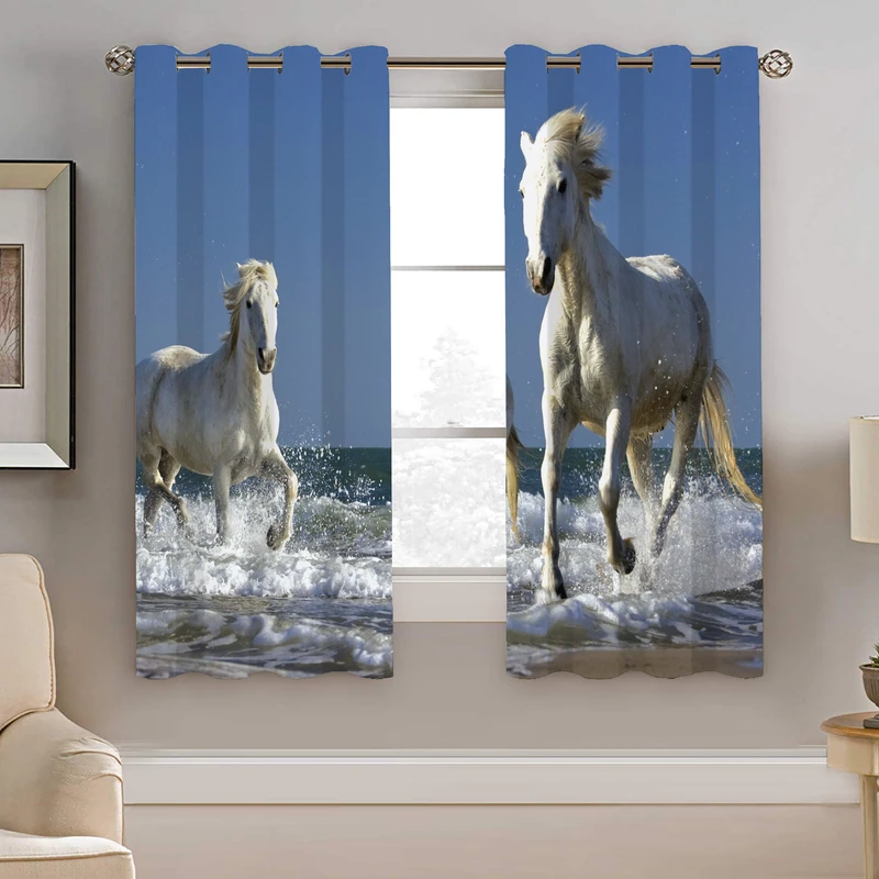 پرده نیروانا طرح اسپ مدل هازان کد 8846 سایز 140×200 سانتی متر