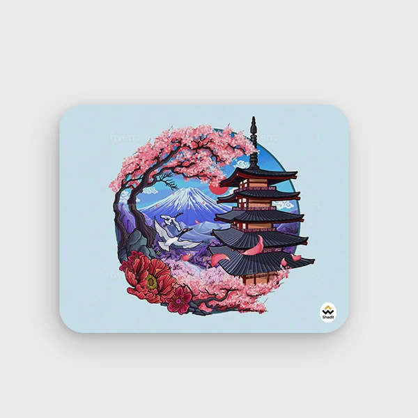 ماوس پد شادیت مدل منظره ژاپنی کد01 سایز 24*19 سانتی متر