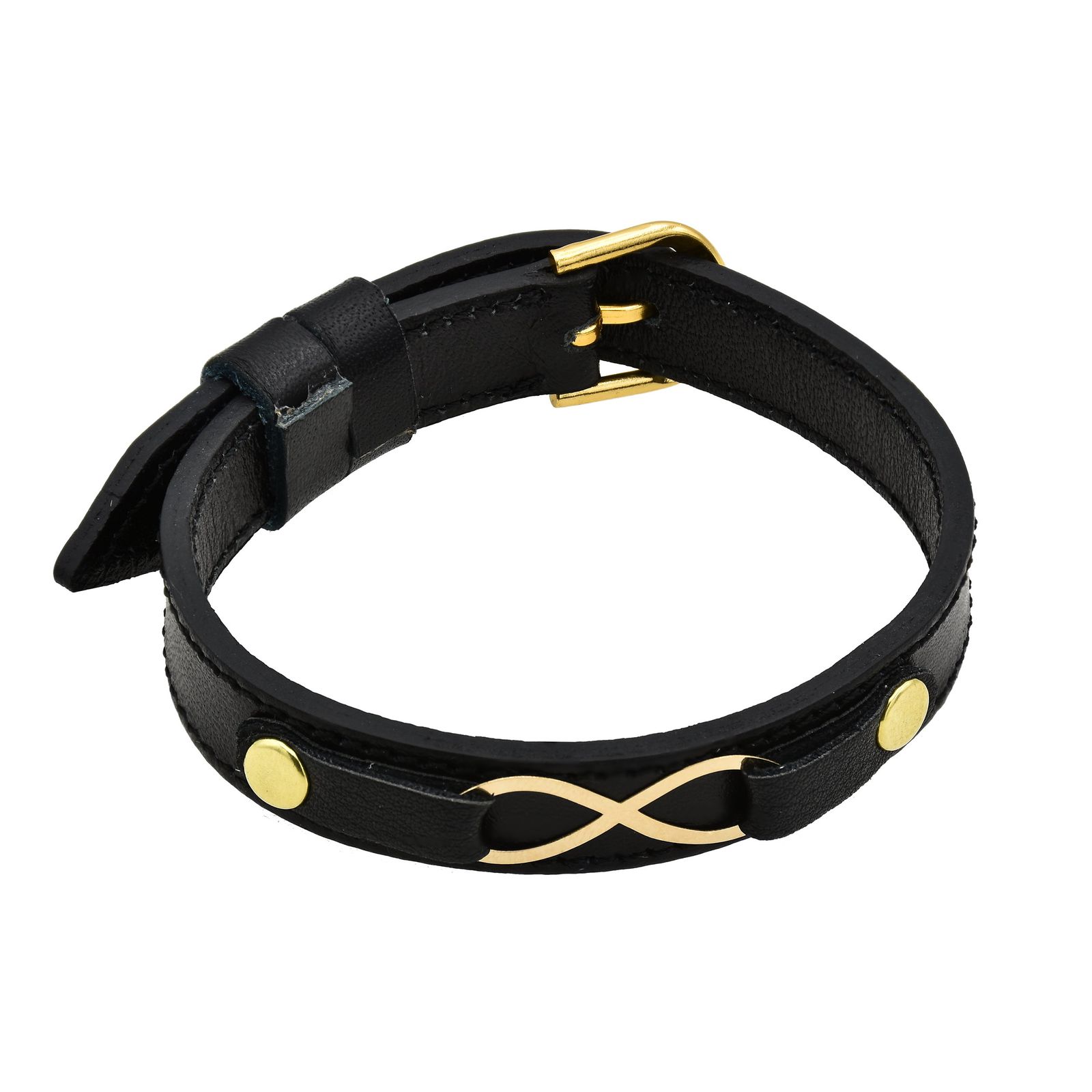 دستبند مردانه  طلا 18 عیار طرح بینهایت مدل P489 -  - 1