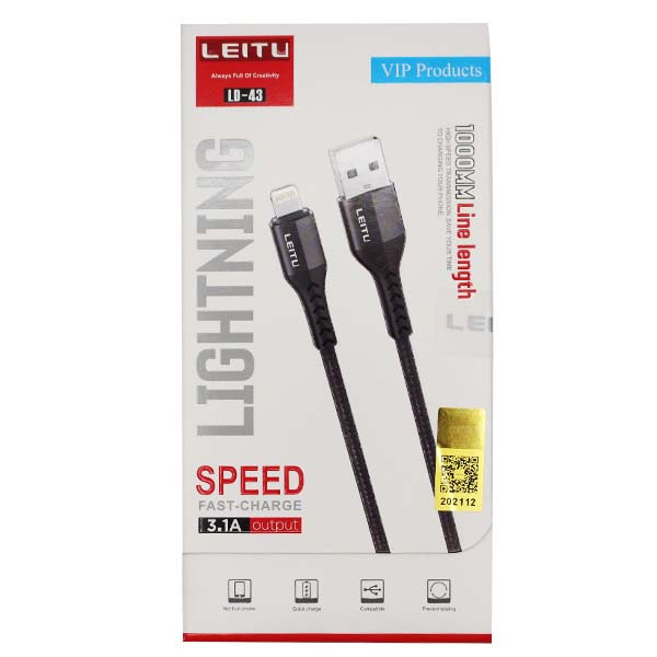 کابل تبدیل USB به لایتنیگ لیتو مدل LD - 43 طول 1 متر