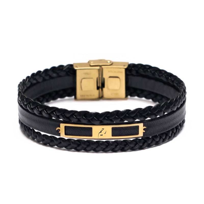 دستبند طلا 18 عیار مردانه لیردا مدل اسم رحیم 1235
