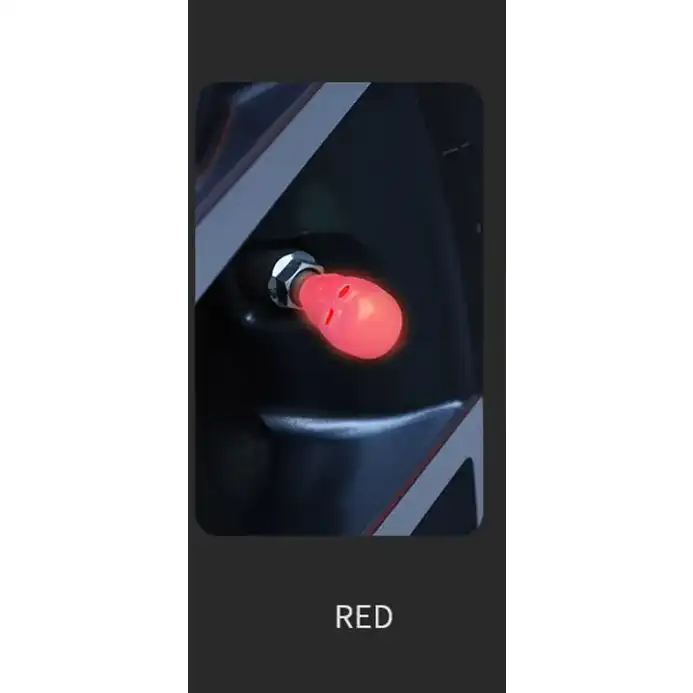 سر والف لاستیک خودرو مدل SKULL-RED بسته 4 عددی