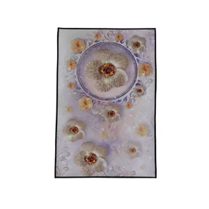 فرش پارچه‌ای مدل فرشینه طرح گل - کد 011