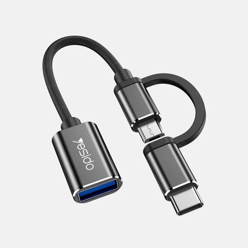 مبدل OTG microUSB-USB-C به USB 3.0 یسیدو مدل GS02