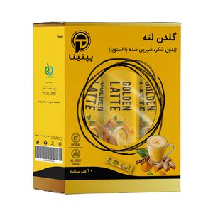 گلدن لته بدون شکر و شیرین شده با استویا پپتینا - 120 گرم بسته 10 عددی