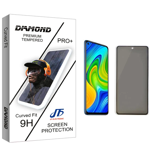 محافظ صفحه نمایش حریم شخصی جی اف مدل Diamond glass مناسب برای گوشی موبایل شیائومی Redmi Note 9s
