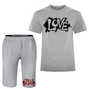 ست تی شرت و شلوارک مردانه مدل A63 LOVE