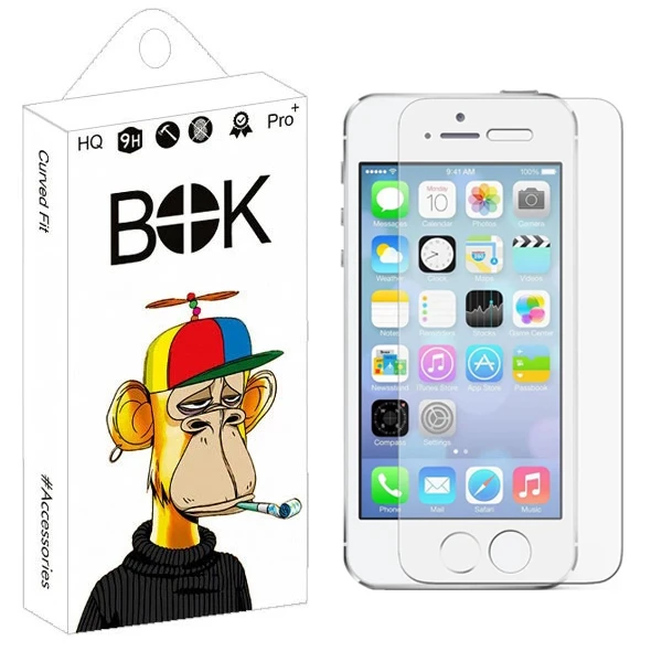 محافظ صفحه نمایش شیشه ای بوک مدل Transparent Plus مناسب برای گوشی موبایل اپل iPhone SE