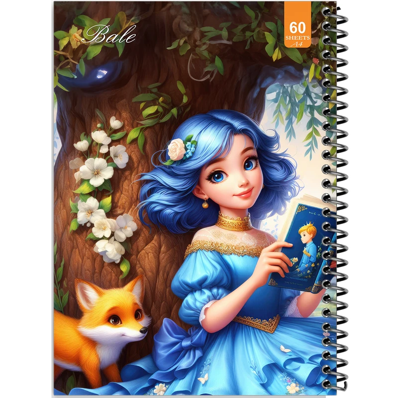 دفتر نقاشی 60 برگ انتشارات بله طرح فانتزی دخترانه کد A4-O323