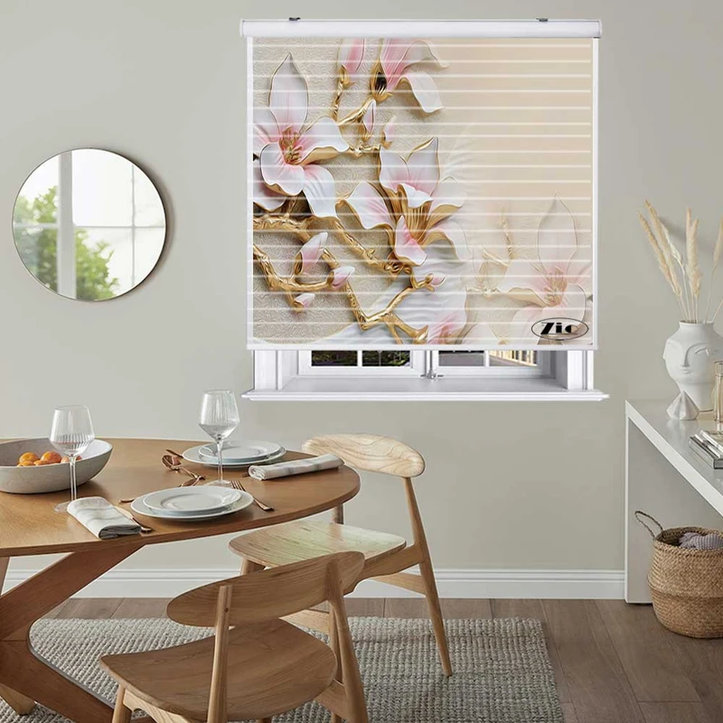 پرده زبرا زیو مدل سیلوئت 3D1188 سایز 150x150 سانتی متر