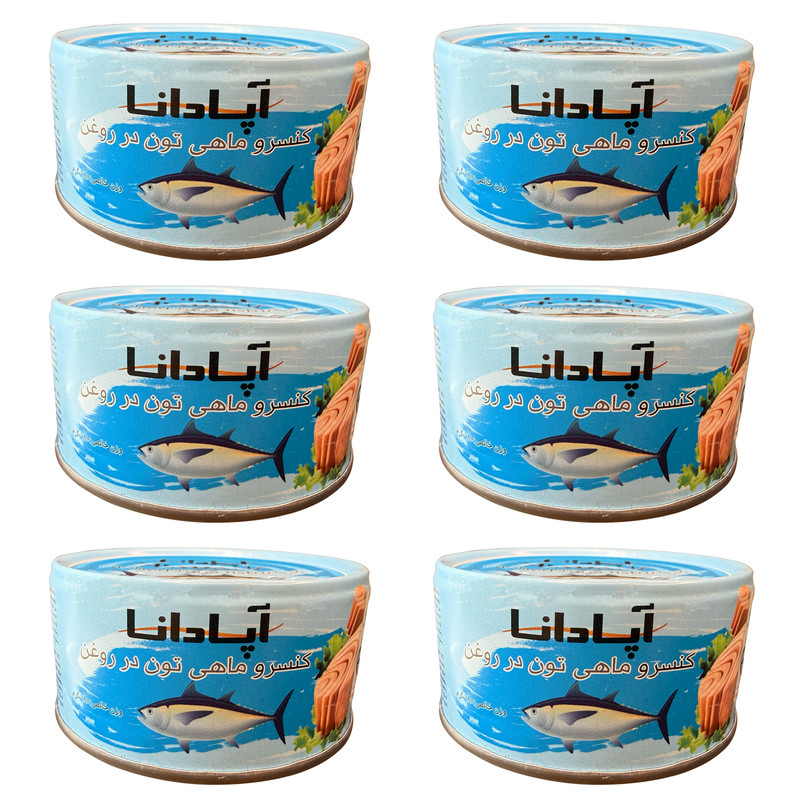 کنسرو ماهی تون در روغن گیاهی آپادانا - ۱۸۰ گرم بسته ۶ عددی