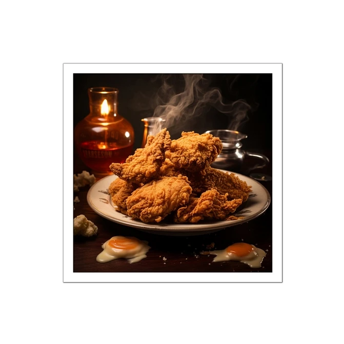 تابلو نوری بکلیت طرح فست فود و مرغ سوخاری مدل W-MID-16957