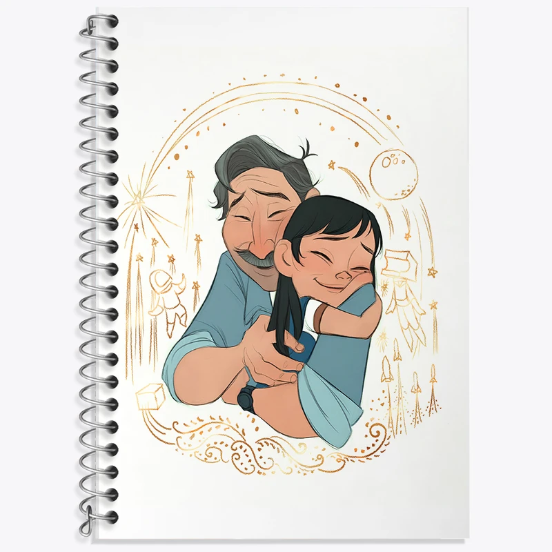 دفتر زبان 50 برگ خندالو مدل دو خط طرح پدر دختری کد F7394