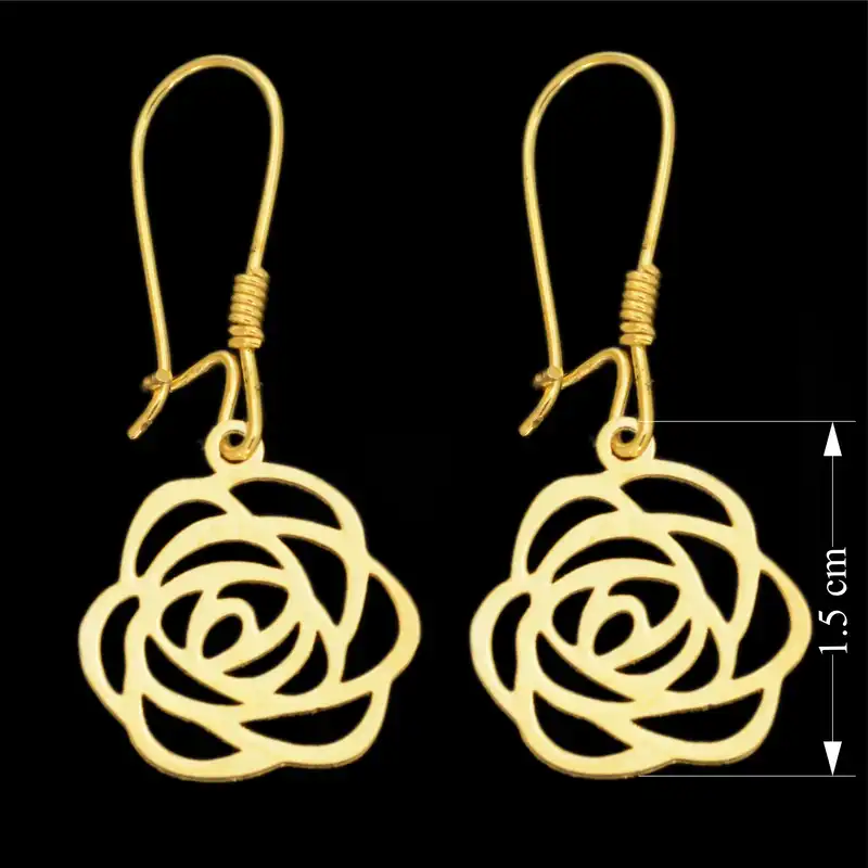 گوشواره طلا 18 عیار زنانه طلای مستجابی طرح گل رز مدل 670142