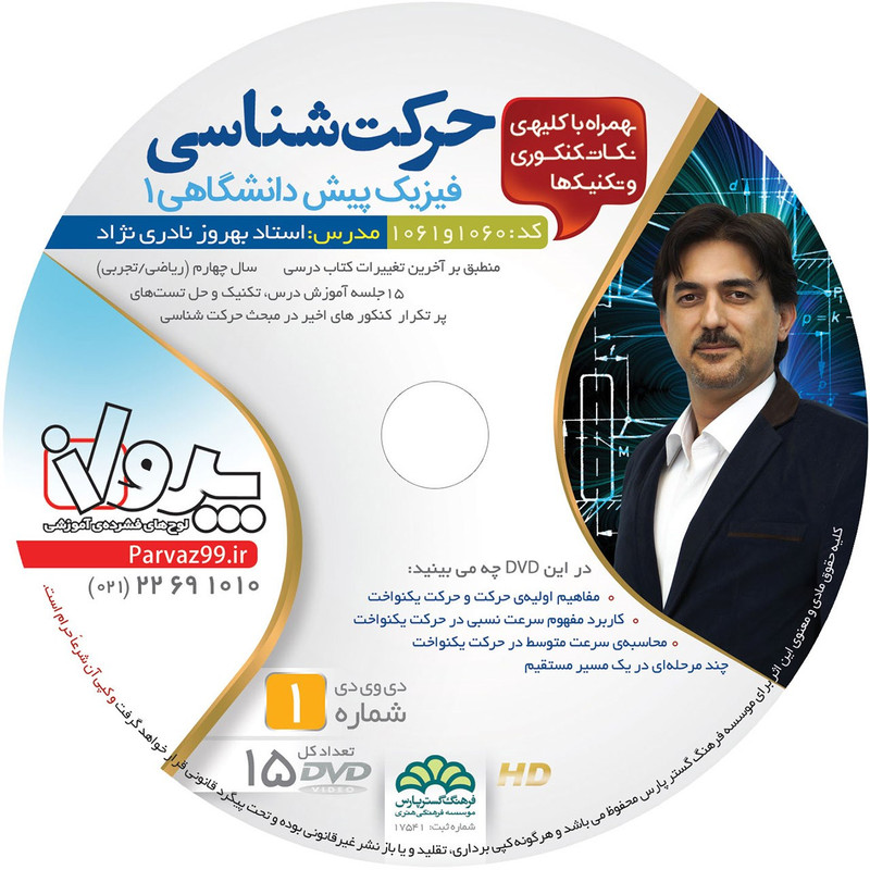 آموزش تصویری مبحث حرکت شناسی فیزیک ویژه داوطلبان تجربی نشر پرواز کد 1060
