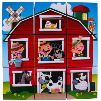 پازل 9 تکه پلی گو مدل Farmhouse Block Puzzle کد 9030