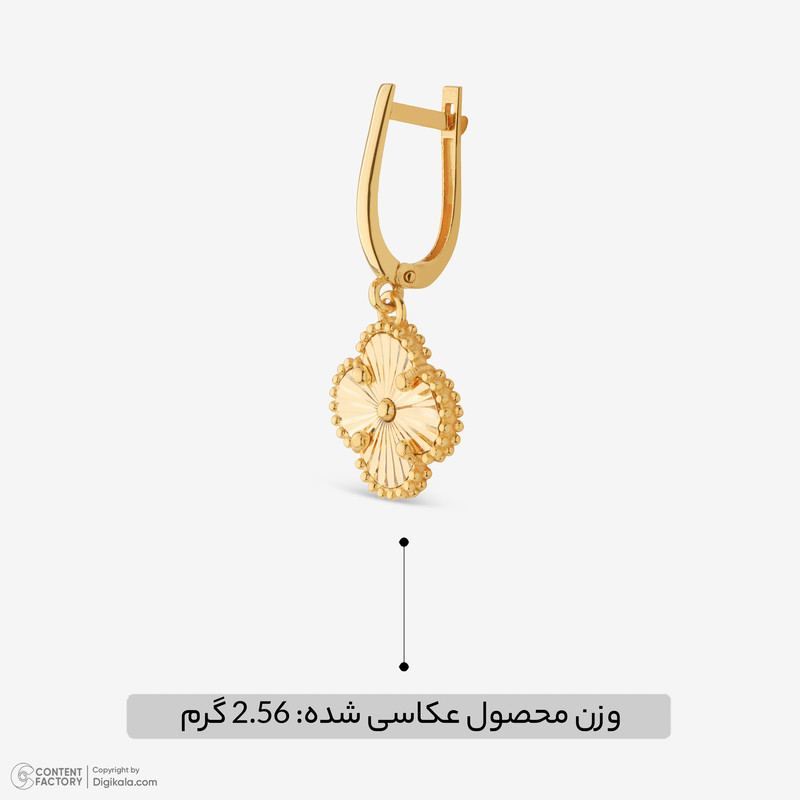 گوشواره کلیپسی طلا 18 عیار زنانه با طرح ونکلیف آرپلز گالری طلای مهرسین مدل AMG8019