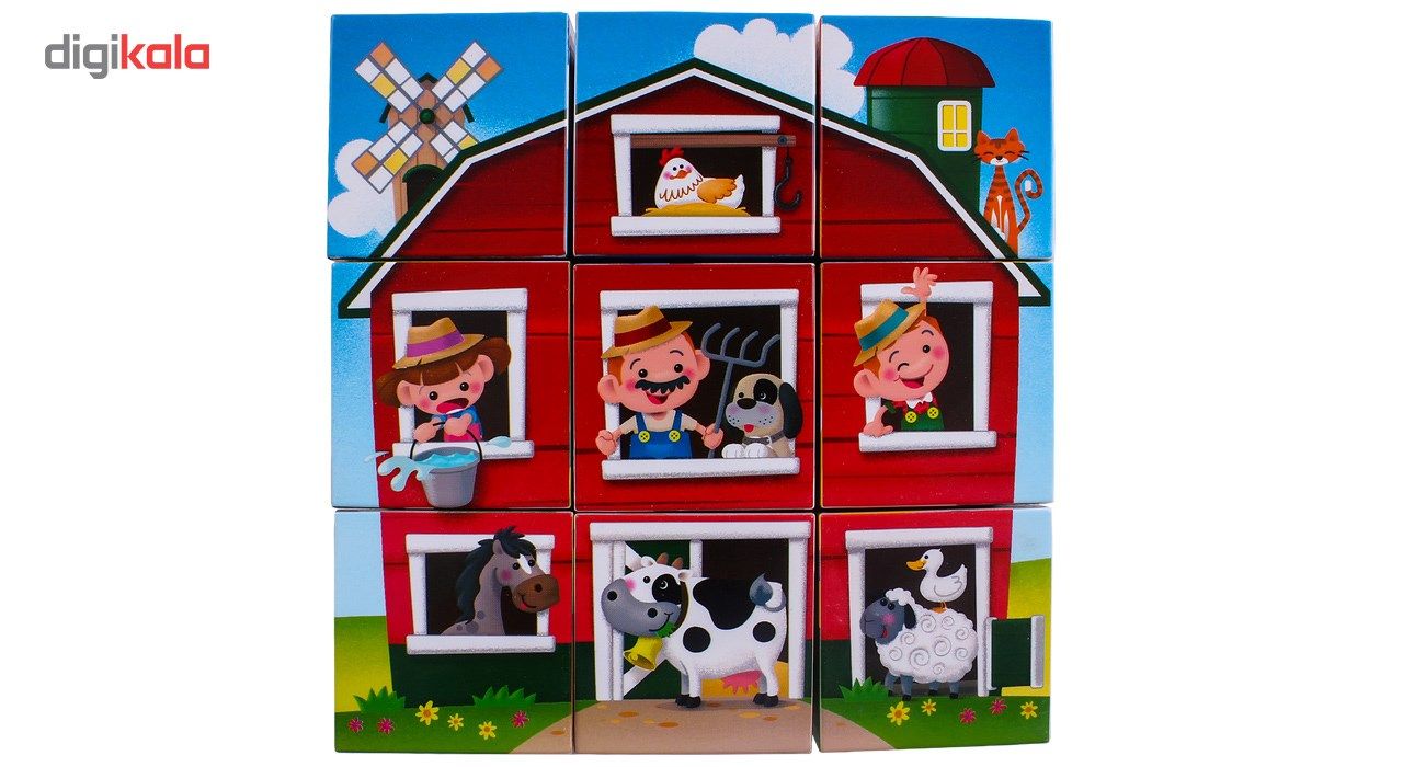 پازل 9 تکه پلی گو مدل Farmhouse Block Puzzle کد 9030 main 1 1