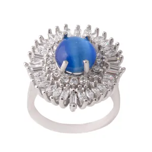 انگشتر نقره زنانه مدل جواهری کد FR0002