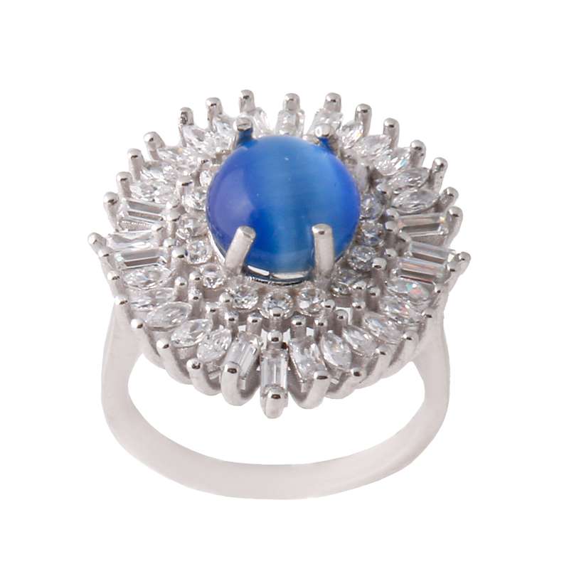 انگشتر نقره زنانه مدل جواهری کد FR0002