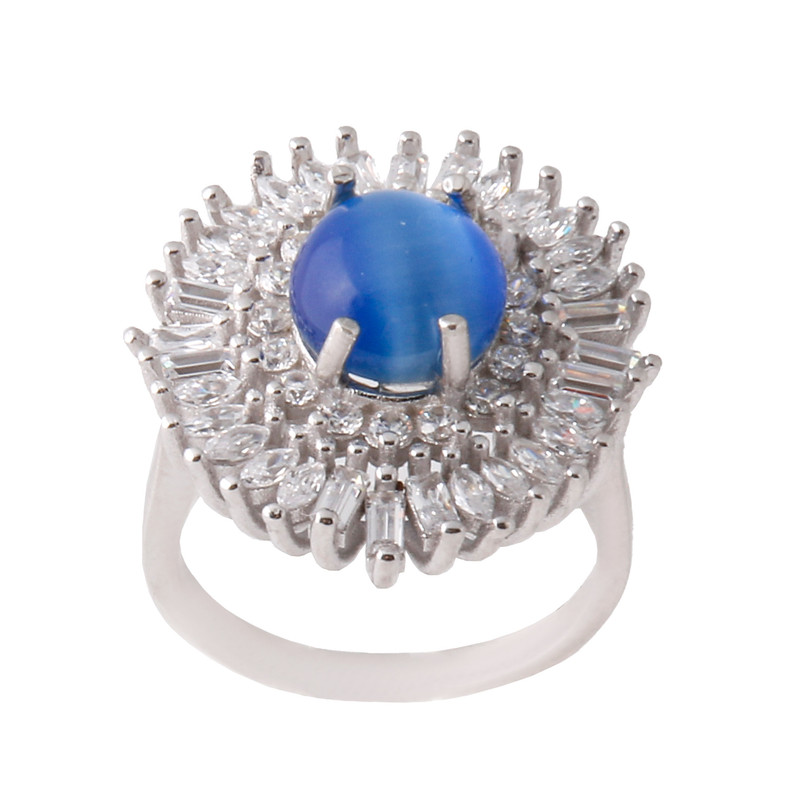 انگشتر نقره زنانه مدل جواهری کد FR0002