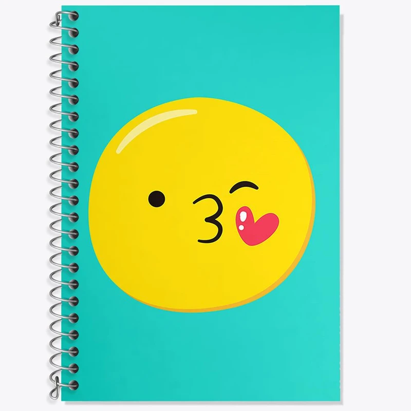 دفتر زبان 50 برگ خندالو مدل دو خط طرح ایموجی Emoji کد 2994