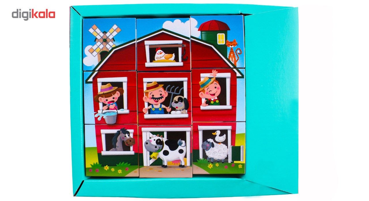 پازل 9 تکه پلی گو مدل Farmhouse Block Puzzle کد 9030 main 1 10