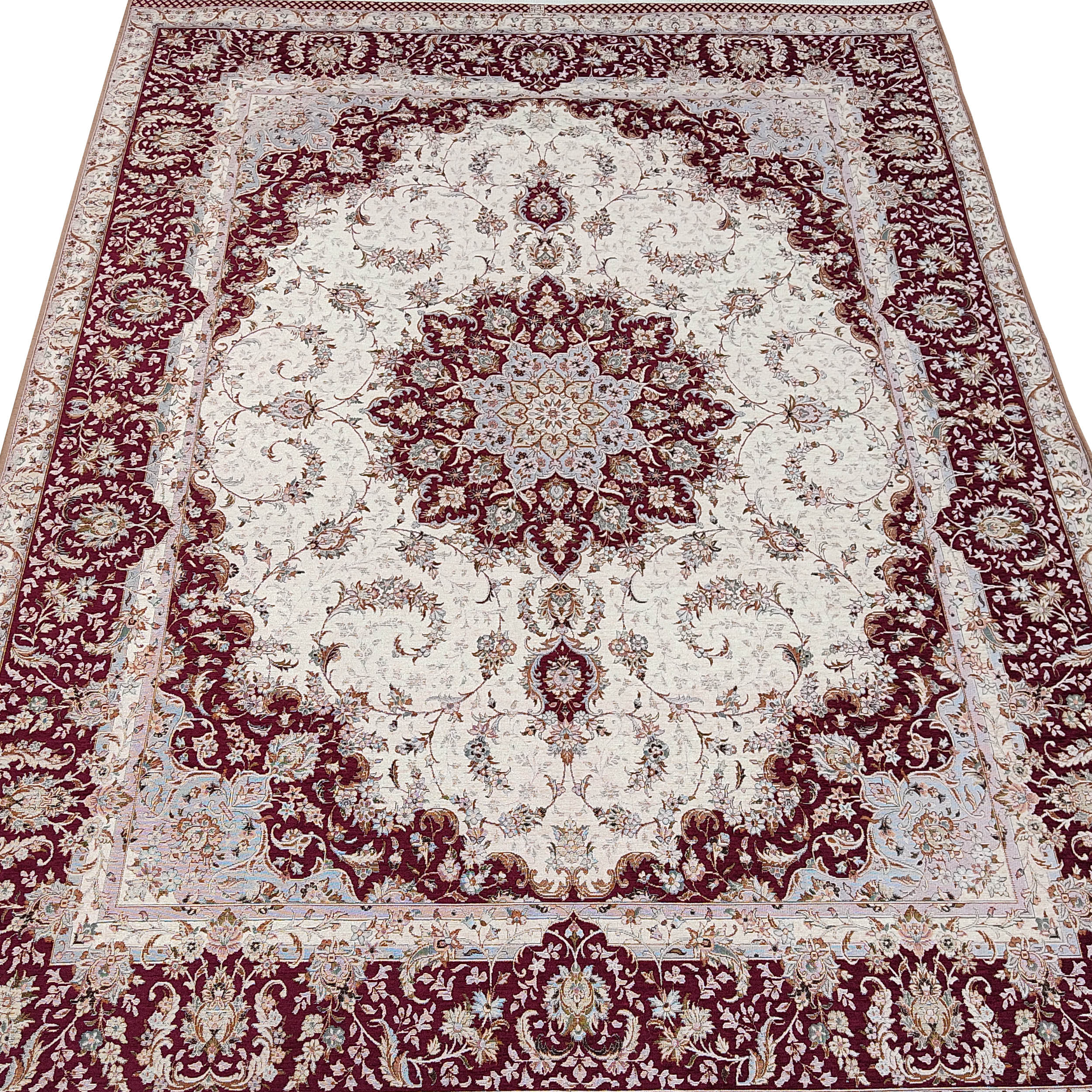فرش پارچه ای نادرباف یزد مدل لمینت دار طرح قالی کد 305z
