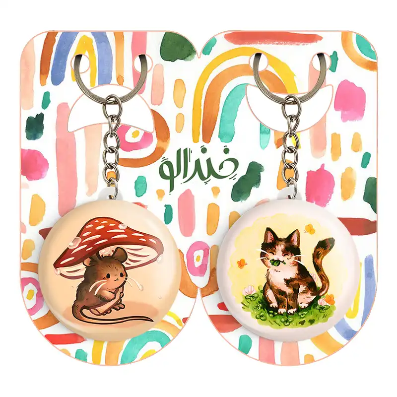 جاکلیدی عالیخان مدل گربه و موش حیوانات بامزه کد 2105021049 مجموعه 2 عددی