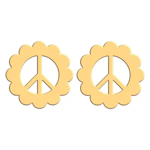 گوشواره طلا 18 عیار زنانه فرشته مدل نماد صلح WEL-000170