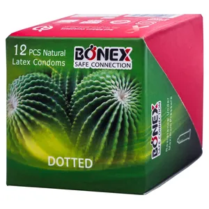 کاندوم بونکس مدل dotted بسته 12 عددی