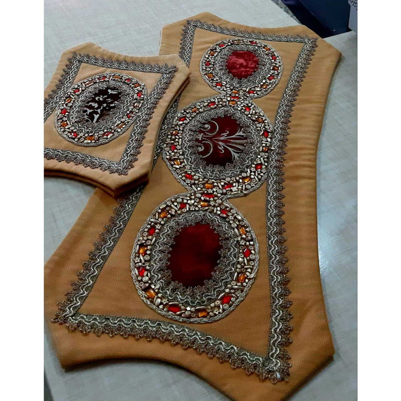 ست رومیزی 3 تکه مدل سنگ دوزی A-828