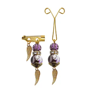 ست گیره روسری و سنجاق سینه زنانه مدل بال