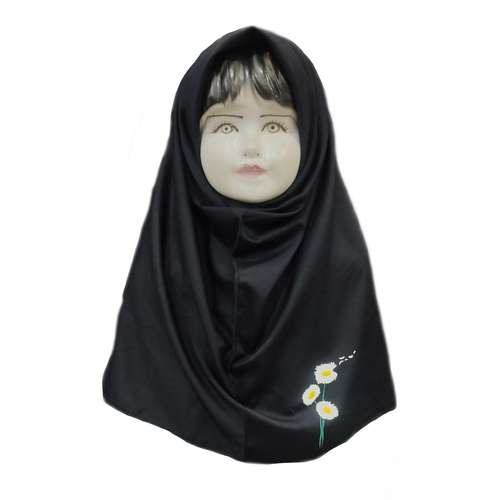 مقنعه مدل نخی طرح گل های بابونه