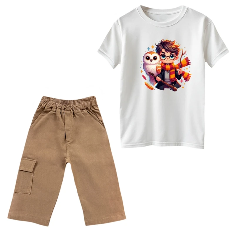 ست تی‌شرت و شلوارک پسرانه مدل هری پاتر کد 10